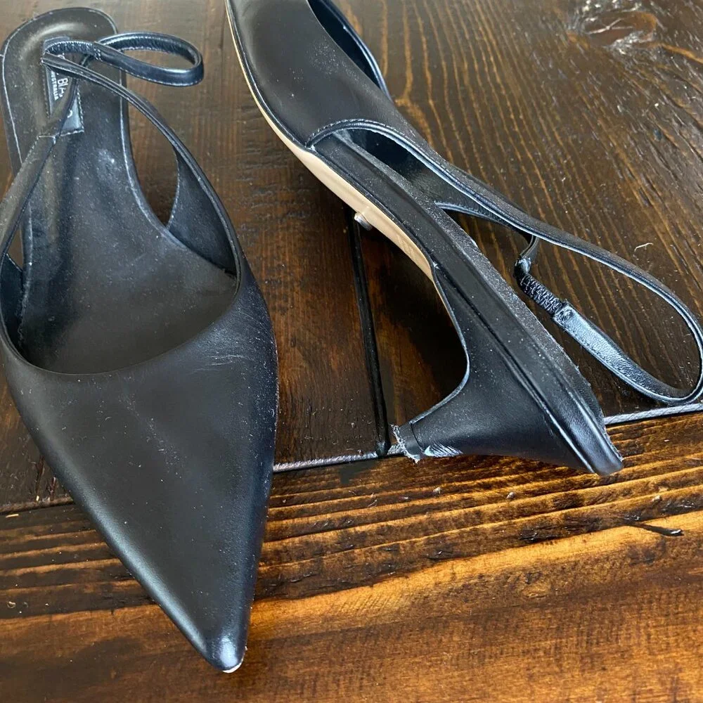 Tony Bianco Black Pointed Slingback Heels